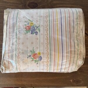 Vintage Thomaston Swiss Bouquet Sheet Set Queen 4pc Floral Cottagecore Farmhouse